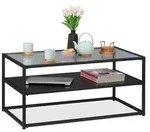 Relaxdays Couchtisch Glas Schwarz,Transparent