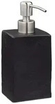 Relaxdays Seifenspender Steinoptik eckig Schwarz,Silber