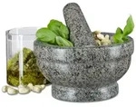 Relaxdays Granit M&ouml;rser mit St&ouml;&szlig;el 17 cm Grau