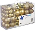 Relaxdays Weihnachtskugeln 100er Set Gold,Silber