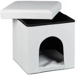 Relaxdays Hundebox Sitzhocker Wei&szlig;