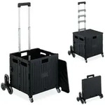 Relaxdays Einkaufstrolley klappbar + Deckel 8 Rad Schwarz