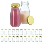 Relaxdays Kleine Flaschen 150 ml 24er Set Gold,Transparent