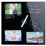 Relaxdays Schwarze Magnettafel aus Glas Schwarz