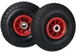 Relaxdays 2er Set Sackkarrenrad 3.00-4 luftbereift Rot,Schwarz