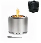 Relaxdays Feuerschale ohne Rauch 40,5 x 49 cm Silber