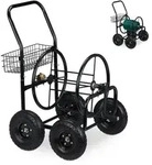 Relaxdays Schlauchwagen 4 R&auml;der schwarz Schwarz
