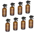 Relaxdays Spr&uuml;hflasche Glas 500ml 8er Set Braun,Schwarz