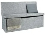 Relaxdays Faltbarer Sitzhocker mit Lehne XL Grau