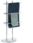 Relaxdays Handtuchhalter Chrom dreiarmig Silber