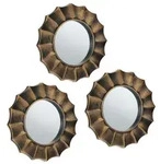 Relaxdays Spiegel 3er Set Ornament Gold,Schwarz