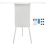 Relaxdays Flipchart Whiteboard 100x70 cm 2 Arme Wei&szlig;