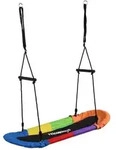 Relaxdays Nestschaukel oval 150 kg mit Griffen Blau,Orange,Schwarz