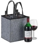 Relaxdays 2 x Flaschentasche Filz anthrazit Schwarz,Grau