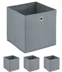 Relaxdays Graue Aufbewahrungsbox im 4er Set Silber,Grau