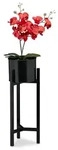 Relaxdays Blumentopf St&auml;nder Schwarz