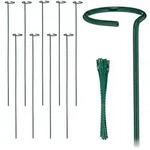 Relaxdays Pflanzst&auml;be aus Metall 10er Set Dunkelgr&uuml;n