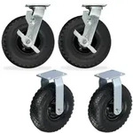 Relaxdays Bockrolle und Lenkrolle Set 3.00-4 Schwarz,Silber