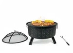 Relaxdays Feuerschale mit Grillrost Schwarz