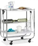 Relaxdays Serviertablett klappbar Wei&szlig;,Silber