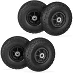 Relaxdays Sackkarrenrad PU 4er Set 4.10/3.50-4 Schwarz