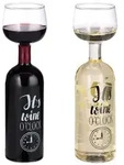 Relaxdays Weinflasche Glas Aufsatz 750 ml Wei&szlig;,Schwarz,Transparent