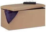 Relaxdays Sitzbank Kunstleder Beige