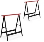 Relaxdays Arbeitsbock 2er Set schwarz/rot Rot,Schwarz