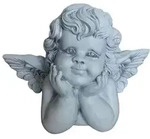 Relaxdays Liegender Grabengel 31 cm Grau