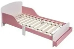 Relaxdays Kinderbett mit Rausfallschutz Wei&szlig;,Rosa
