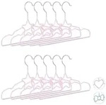Relaxdays 50 x Kinderkleiderb&uuml;gel Stern hellrosa Pink,Silber
