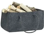 Relaxdays 4x Kaminholztasche aus Filz, Anthrazit Anthrazit