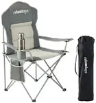 Relaxdays Faltbarer Camping Stuhl Beige,Silber,Grau