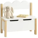 Relaxdays Kinderbank mit Stauraum Wei&szlig;,Hellbraun