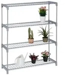 Relaxdays Graues Blumenregal Metall 4 Ebenen Grau