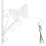 Relaxdays Blumenampelhalterung mit Schmetterling Wei&szlig;