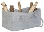 Relaxdays 8x Kaminholztasche aus Filz, grau Grau