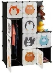 Relaxdays Steckregal Kinderzimmer mit Tiermotiven Beige,Wei&szlig;,Schwarz