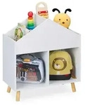 Relaxdays Kinderregal Hausform Wei&szlig;,Hellbraun