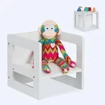 Relaxdays Wendbarer Sitzhocker f&uuml;r Kinder Wei&szlig;