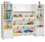 Relaxdays Kinderregal gro&szlig; mit Boxen Wei&szlig;
