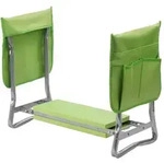 Relaxdays Kniebank Gartenarbeit mit Taschen Gr&uuml;n,Silber