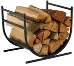 Relaxdays Modernes Kaminholzregal in U-Form Schwarz