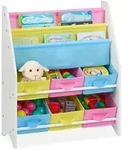 Relaxdays Kinderregal mit Boxen Wei&szlig;,Gelb,Rosa