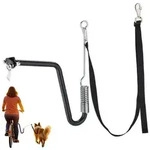 Relaxdays Fahrradleine f&uuml;r Hunde mit Abstandhalter Schwarz,Silber