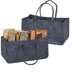 Relaxdays 2er Set Kaminholztasche aus Filz Anthrazit