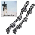 Relaxdays Hundespielzeug Seil 2er Set Schwarz,Grau