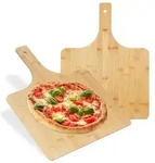 Relaxdays Pizzaschieber XXL Bambus 2er Set Hellbraun