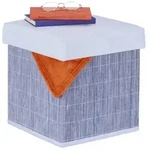 Relaxdays Sitzhocker mit Stauraum Wei&szlig;,Grau