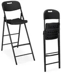 Relaxdays Klappbare Barhocker 2er Set Schwarz